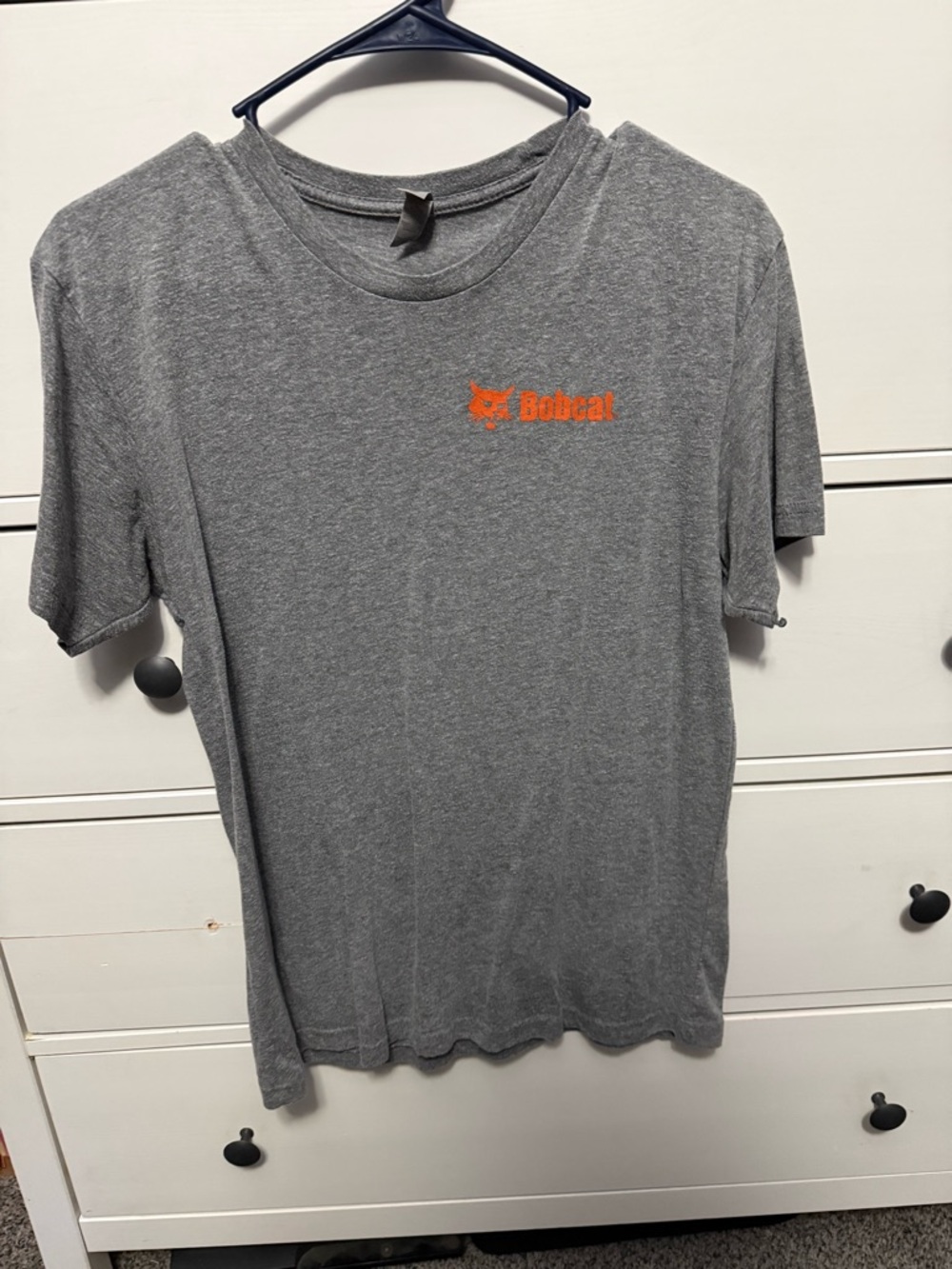 Woman’s Short-Sleeve Bobcat Tee - Gray with Orange Logo